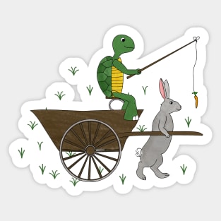 carrot on a stick (tortoise and the hare) Sticker